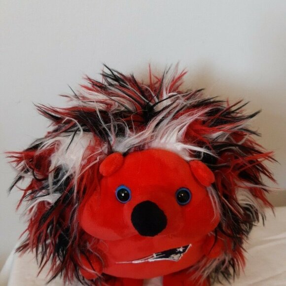 NEW England Patriots Scruffy hedgehog red blue furry stuffed toy - Picture 4 of 6